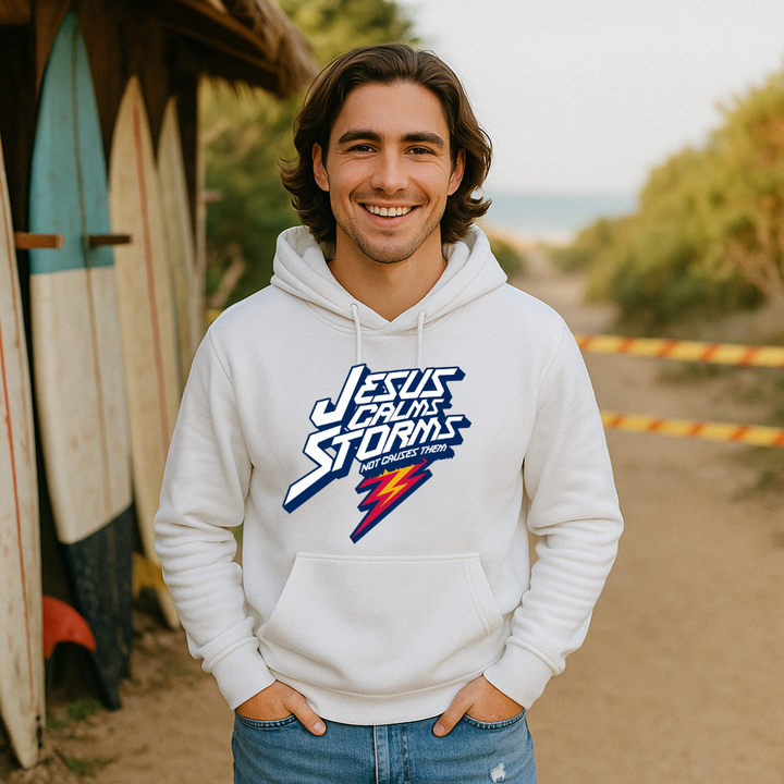 Jesus Calms Storms Hoodie – Faith-Powered Christian Hoodie by Kingdom Klothing