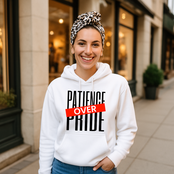 Patience Over Pride Hoodie – Humble Christian Hoodie by Kingdom Klothing