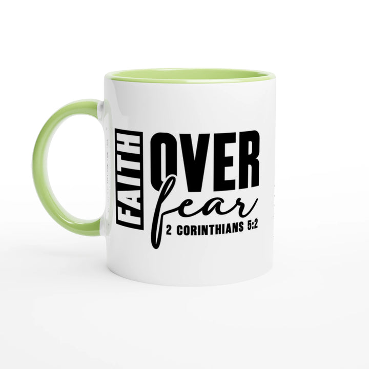 Faith Over Fear Christian Mug – Inspirational Coffee Cup by Kingdom Klothing