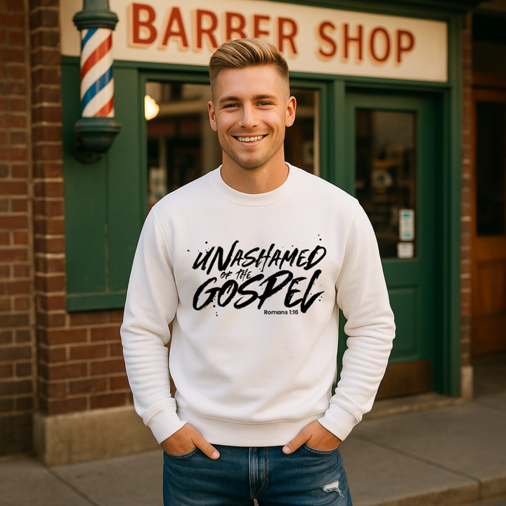 Unashamed of the Gospel Sweatshirt – Christian Sweatshirt by Kingdom Klothing | Romans 1:16 Bold Faithwear