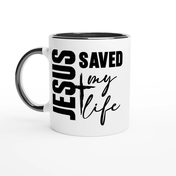 Jesus Saved My Life Christian Mug – Faith-Based Coffee Cup by Kingdom Klothing