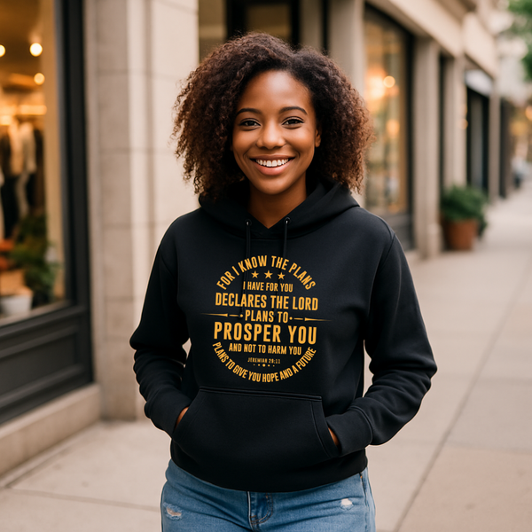 For I Know the Plans to Prosper You Hoodie – Christian Hoodie by Kingdom Klothing