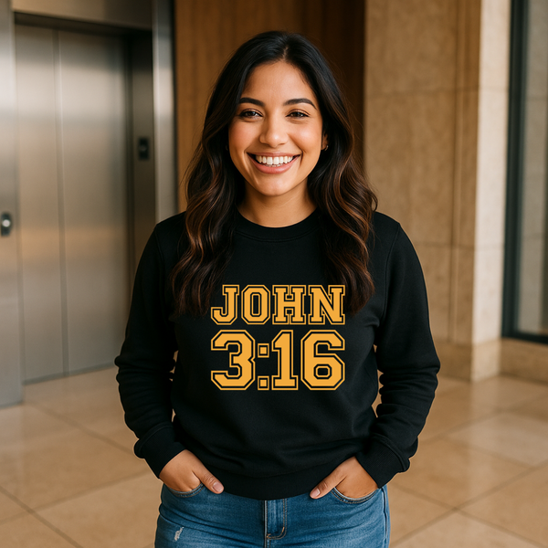 John 3:16 Sweatshirt – Christian Sweatshirt by Kingdom Klothing | God’s Love in Bold Apparel