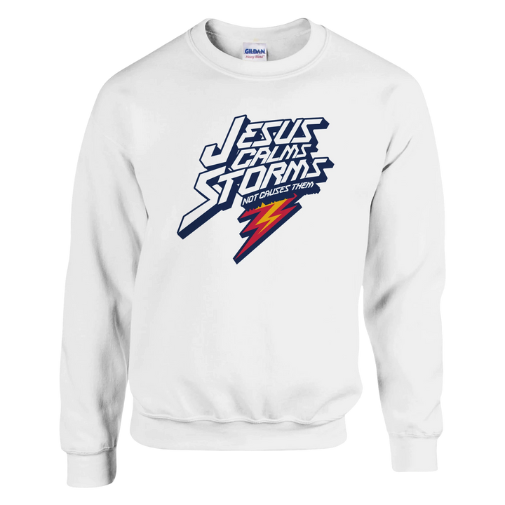 Jesus Calms Storms Sweatshirt – Christian Sweatshirt by Kingdom Klothing | Faith in the Storm Apparel