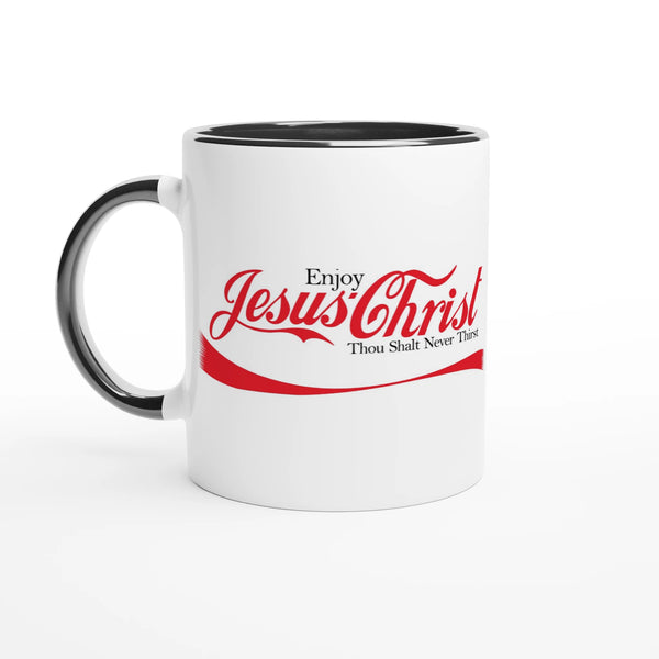 Enjoy Jesus Christ Christian Mug – Thou Shalt Never Thirst | Faith Mug by Kingdom Klothing