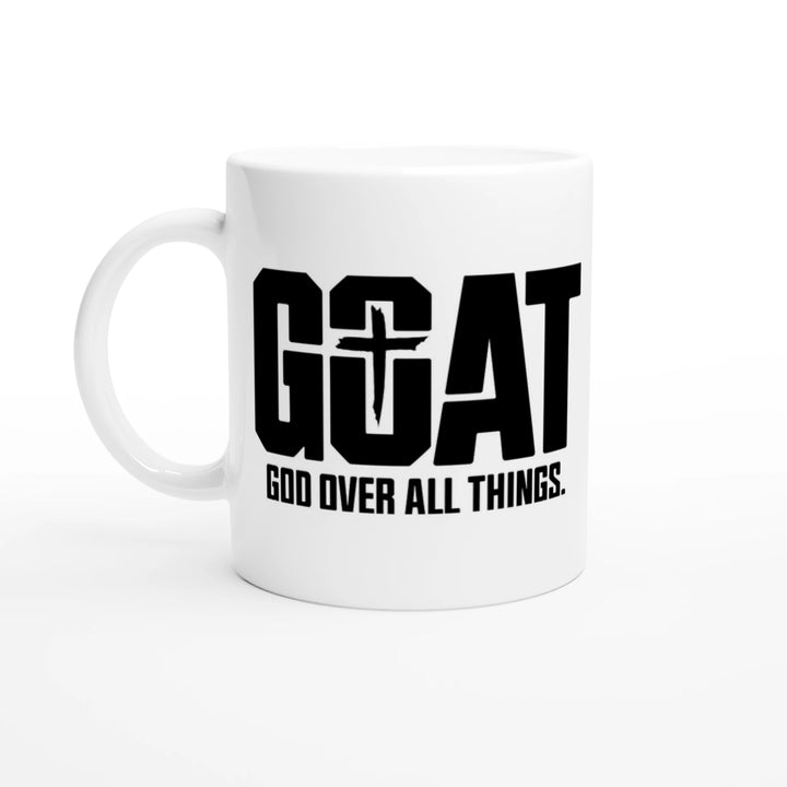 God Over All Things Christian Mug – Faith Coffee Cup by Kingdom Klothing