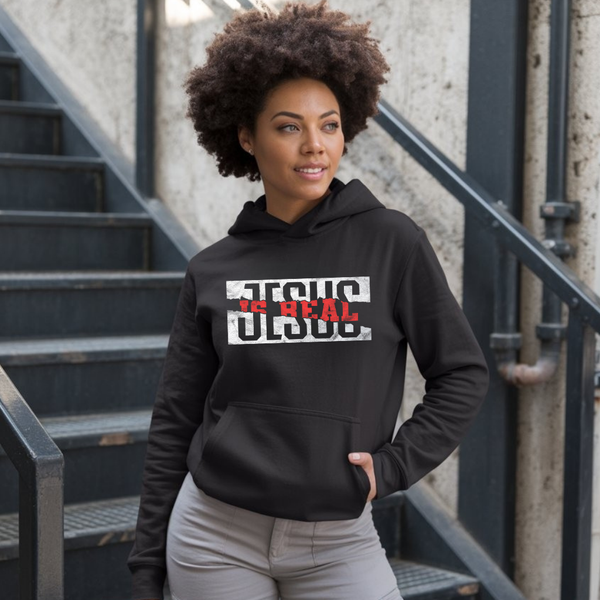 Jesus Is Real Hoodie – Bold Christian Hoodie by Kingdom Klothing