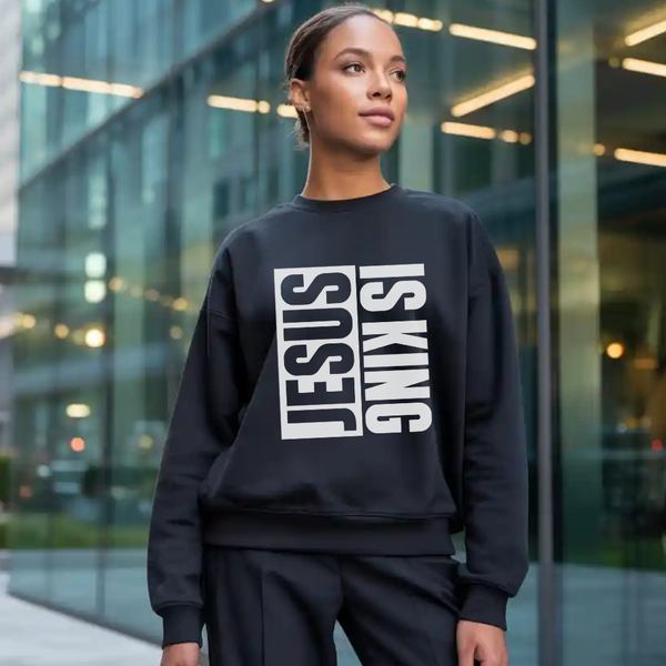Jesus is King Christian Sweatshirt – Bold Faith Statement by Kingdom Klothing