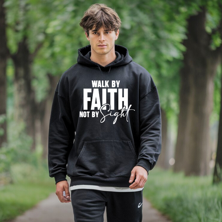 Walk by Faith Not by Sight Hoodie – Christian Hoodie by Kingdom Klothing | 2 Corinthians 5:7