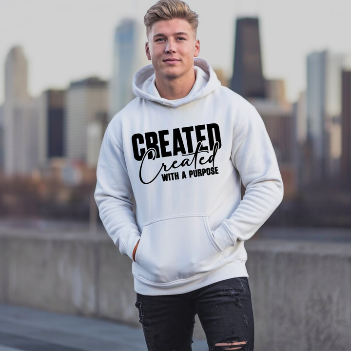 Created with a Purpose Hoodie – Christian Hoodie by Kingdom Klothing | Faith + Identity Apparel