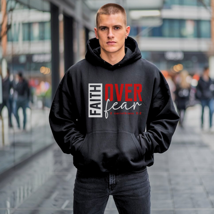 Faith Over Fear Hoodie – Christian Hoodie by Kingdom Klothing for Courageous Believers