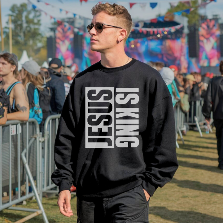 Jesus is King Christian Sweatshirt – Bold Faith Statement by Kingdom Klothing