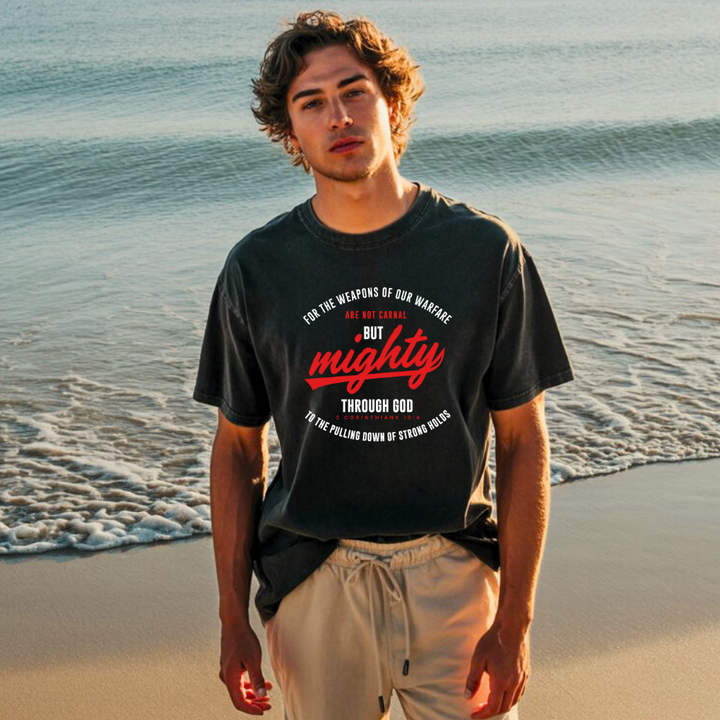 Mighty Through God T-shirt | Kingdom Klothing Christian Tee