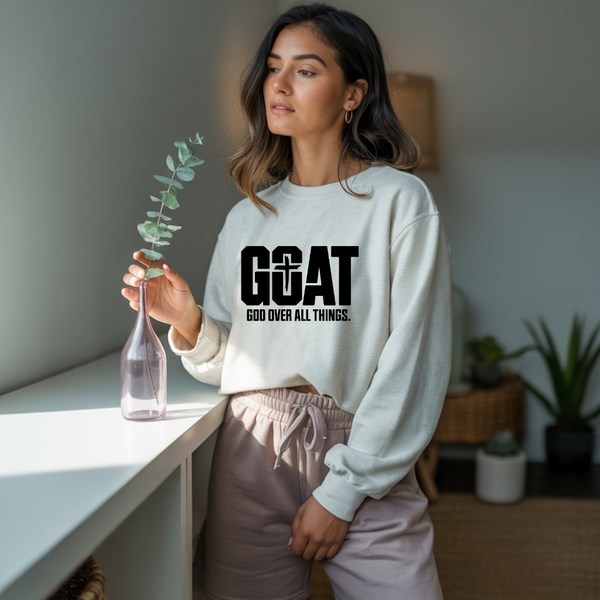 God Over All Things Christian Sweatshirt | Faith Apparel by Kingdom Klothing