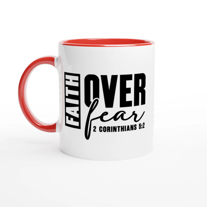 Faith Over Fear Christian Mug – Inspirational Coffee Cup by Kingdom Klothing