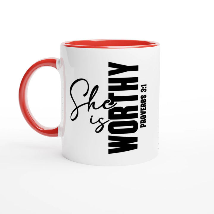 She is Worthy Christian Mug – Empowering Faith Gift by Kingdom Klothing